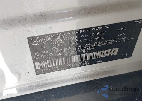 2021 Toyota Rav4 Xle z USA, uszkodzony, nr VIN 2T3W1RFV8MC095277